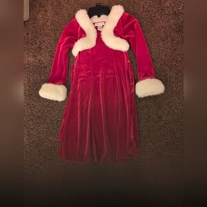 Bonnie Jean Red Dress with White Trim